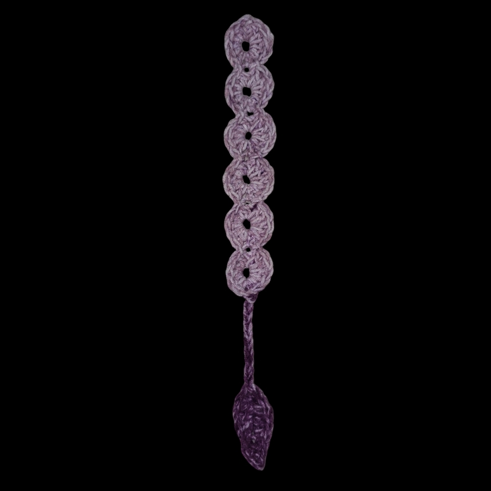 Handmade Purple and White Crochet Bookmark